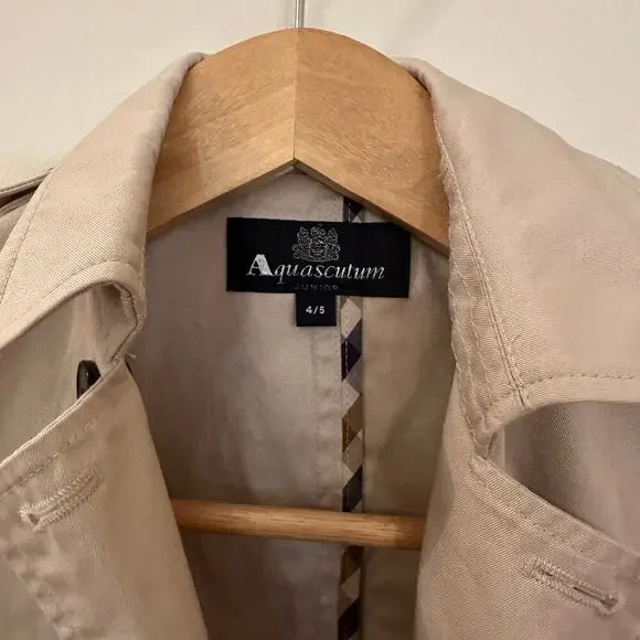 Aquascutum Junior Trench Coat sz 4/5 - Picture 10 of 13